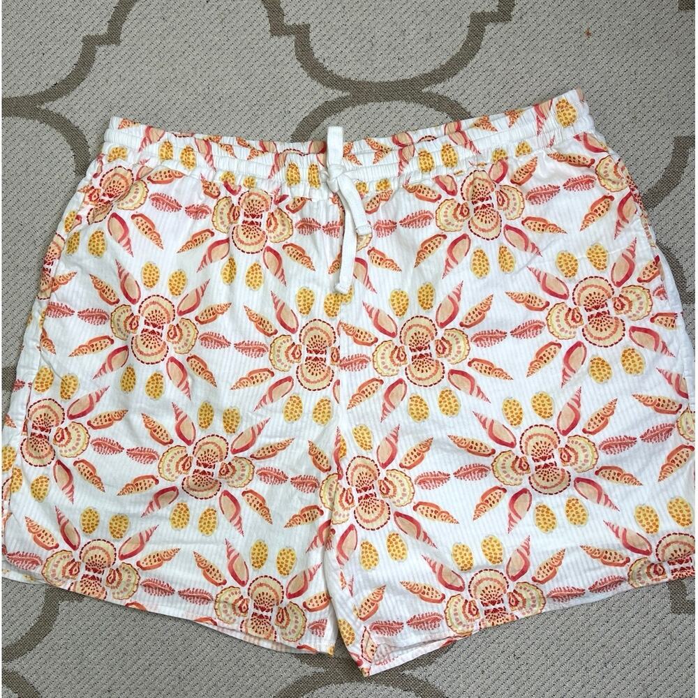 Hill House Men’s Leo Shorts, Orange Shell Mosaic, size large, MSRP $128